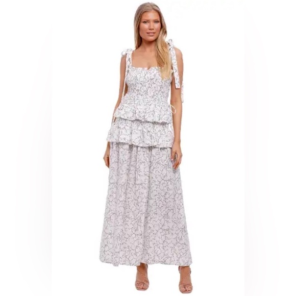 House of Harlow 1960 linen-blend midi dress Sz M - Picture 12 of 12